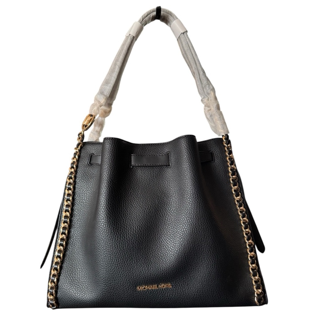 Michael Kors Black Shoulder Bag with Gold Chain